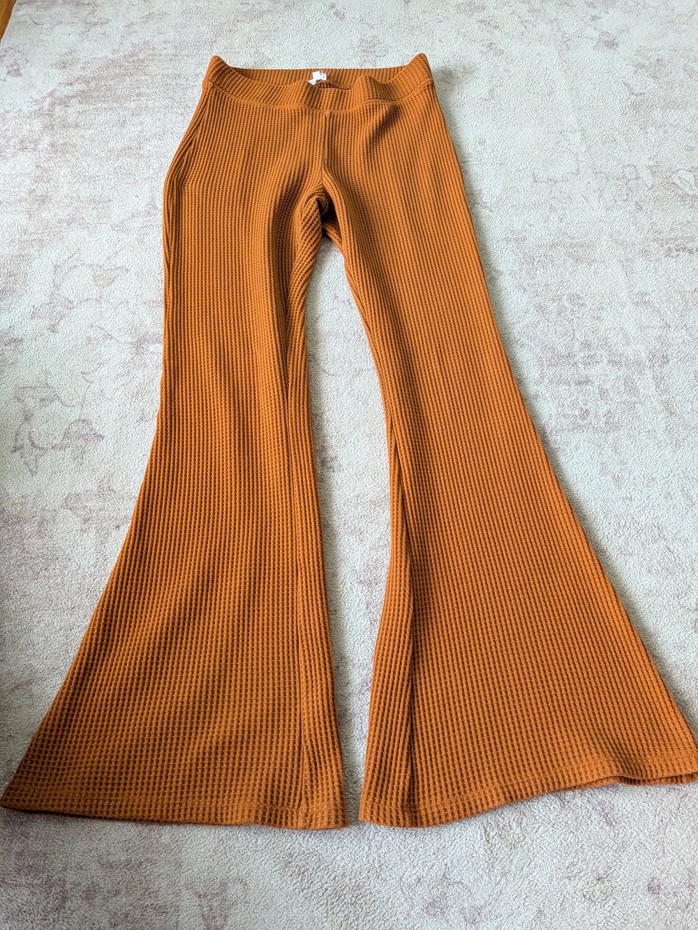 aerie Ribbed Flare Knit Pants - Rust Orange